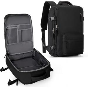 WONHOX Large Travel Backpack Carry on Flight Approved Laptop Work Business Backpack for Women Men Mochila de Viaje (A1-black)