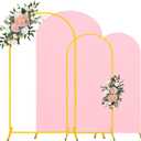 7.2FT, 6FT Wedding Arch Stand and Matching Pink Spandex Fitted Arch Backdrop Cover Set, Round Top Chiara Backdrop Stands and Covers for Birthday Party Baby Shower Banquet Arch Decor (Pink)