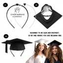 10 x ADVANSYNC The ORIGINAL Patented GradCapBand Secure Your Grad Cap on Natural Hair, Braids, Locs, Twists, Weaves, Curls and Straight Hair. (Original Black and Clear)