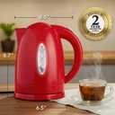 OVENTE Electric Kettle, 1.7L Fast Boiling Water Heater for Coffee or Tea, BPA Free with Water Level Gauge, Auto Shut-Off, Boil-Dry Protection, Indicator Light and Removable Filter, Red KP72R