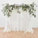 MISSPIN Wisteria Garland Hanging Flowers, 5.9 FT Full White Silk Artificial Wisteria Fake Wedding Arch Decorations Ceremony Backdrop for Wedding Home Party Indoor Outdoor Decor