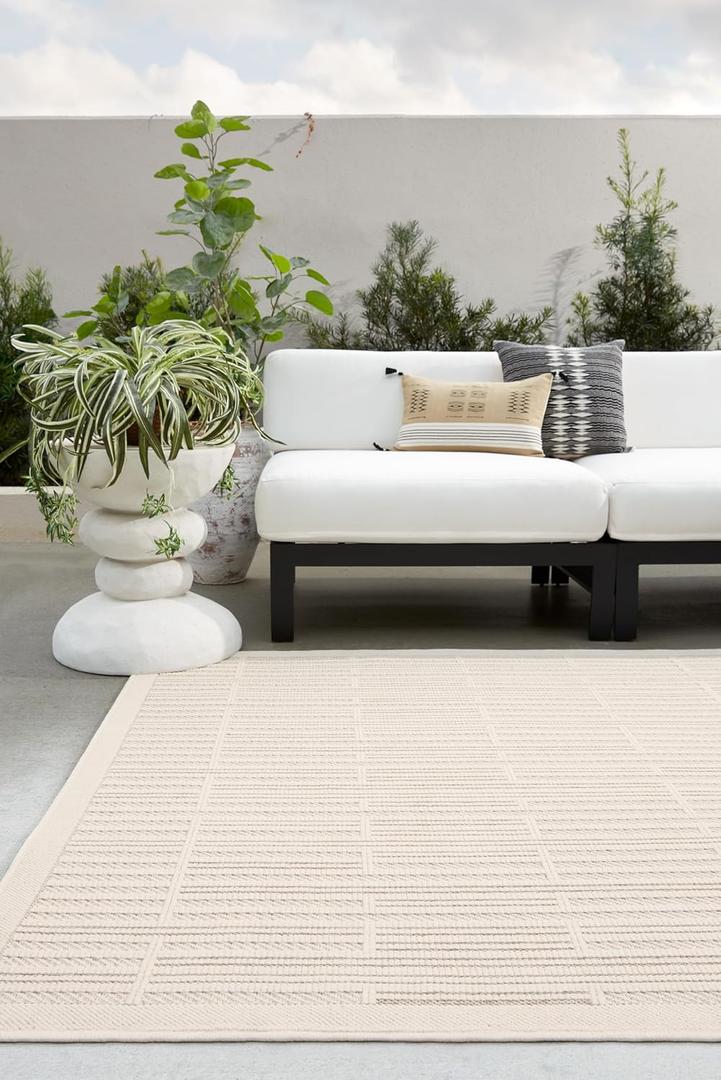 Jaipur Living Indoor Outdoor 5x8 Area Rug, Striped, Cream/Beige