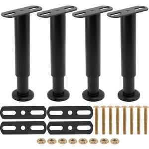 4pcs Adjustable Height Bed Support Legs 7.09-11.81inch, Bed Frame Center Support Legs for B-ed Frame, Heavy Duty Metal B-ed Replacement Leg