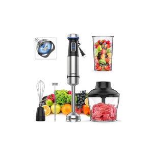 Ganiza Immersion Blender, 5 in 1, Corded Hand Blender Stainless Steel Blade, 16 Speed Immersion Blender Handheld with 800ml Mixing Beaker, 600ml Chopper, Whisk, Frother, Potato Masher