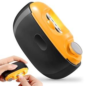 Electric Nail Clipper - 2 in 1 Smart Electric Nail Clippers for Seniors, Adults, Baby, Children, Polishing Clipper with LED Light, 2 Adjustable Speeds, USB Rechargeable Electric Nail Trimmer (Black)