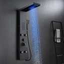 ROVATE 5 in 1 LED Rainfall Waterfall Shower Panel, Matte Black