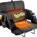 Dual-Zone Heated Stadium Seats with Back Support, 3 Heat Settings Bleacher Seat, Extra Thick Padded Cushion, 6 Adjustable Angle, Lumbar Pillow & Cup Holder, Stadium Chair for Sports Events, 23 in