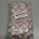 PAZIMIIK Checkered Makeup Bag for Purse Portable Zipper Make Up Pouch Small Cosmetic Case for Travel Accessories (2PCS Purple)