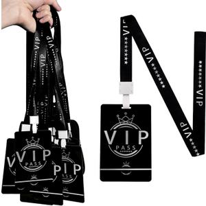 30 Sets PVC VIP Badge lanyards and Plastic Pass Cards,Perfect for Backstage Access,Breakaway Concerts, Parties, Birthdays, ensuring a and Functional Solution for Event Organizers (Sliver)