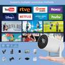 Portable Mini Game Video Projector, 30,000+ Preloaded Games, Android TV 11.0 Smart Projector, 360 ANSI, WiFi & Bluetooth, 1080P HD, Ideal for Home Theater, Gaming.