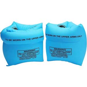 4 Pcs Arm Floaties Inflatable Toddler Baby Swimming Sleeves Rings Arm Bands Water Wings Pool Floats for Kids Adults Childern (Blue)