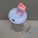 40oz Frosted Plastic Tumbler with Handle and Straw Lid, Reusable Large Iced Coffee Cup Travel Mug for Cold Drinks, Clear Acrylic Tumbler Cup for Smoothies, Tea, Juice, Office & Outdoor Use - Blue