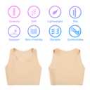JARAZIN Women Sport Bra Comfort Wireless Seamless Yoga Bra Stretchy Crew Neck Tank Top Compression Binder Bra Exercise Athletic Bras (5X-Large, Nude)