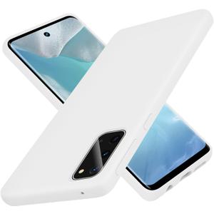 Galaxy S20 Case 6.2 inch (2020), Soft Liquid Silicone Protective and Anti-Scratch Microfiber Lining Shockproof Compatible with S20 Cover (White)