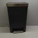 Rubbermaid Premier Series III Step-On Trash Can for Home and Kitchen, with Stainless Steel Rim, 12.4 Gallon, Charcoal, for Home/Kitchen/Garage/Apartment/Office