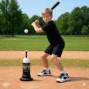 BB Swing Club Pop Tee, Pop-Up Baseball Trainer for Hitting Practice, Pop Tee Training Equipment with Ball Launcher Action, Skill Development Tool for Timing, Contact, and Swing Mechanics