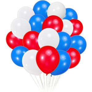 300 Pack Red White and Blue Balloons 100 of each of the 3 colors 12 inch Red White Blue Party Balloon Bulk for Various Party Events Decorations