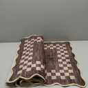 GarveeHome Hallway Runner Rug 2x6 Non Slip Scalloped Washable Rug for Kitchen Entry Stain Resistant Modern Border Throw Floor Carpet Long Runner Mat for Bathroom Living Room Bedside, Brown