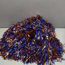 Lovecheer 12PCS/24PCS Metallic Pom Poms Cheerleading Fluffy Shiny Cheer Pom Poms with Handle Sports Team Spirited Dance Cheering Squad Girls Adults (Blue and Orange)