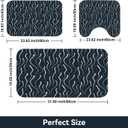 3PCS Absorbent Bath Mat, Quick Dry Non Slip Bath Rug, Navy Blue, Size: 1'8" x 2'8" (Rectangular)