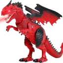 Liberty Imports Walking Dragon Toy - Interactive Robotic Fire Dragon Large 18 Battery Operated Figure with Flapping Wings, Roaring Sounds, and Light Up Eyes for Kids (Walking Dragon)