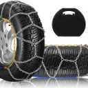 SCITOO HKN140 Snow Chains Quick Easy Installation,Tire Traction Chain For Car Pickup Trucks SUV,Adjustable Universal Emergency Thickening Tire Chains Width 235 245 255 275(16"17"18"19"20")- Set of 2