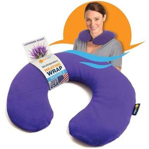 SunnyBay Microwave Heating Pad, Microwavable Heated Neck Pillow for Moist Hot Therapy, Aromatherapy Heated Neck and Shoulder Wrap with Flaxseed and Lavender Filling, 2.5 lbs, Purple