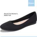 Obtaom Round Toe Women Flat Shoes Slip on Girls Dress Black Ballet Flats (Black) Size 6