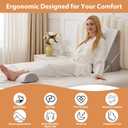 BIEEZZK Wedge Pillow Set for After Surgery, Wedge Pillow for Acid Reflux, Bed Wedge Pillow with Adjustable 9&12inch for Headboard,Sleeping, Orthopedic Memory Foam for Neck&Back Support, White/Grey