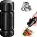 WhiteRhino Pepper Grinder Mill,Heavy Duty High Output Aluminum Pepper Grinder Refillable,Spice Salt Grinder with Bottom Magnet Design,Stainless Steel Burrs&Adjustable Coarseness Gift Set (Black)