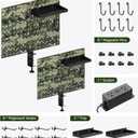 CCCEI Desk Organizer and Storage with Charging Station, Army Green Clamp on Table Pegboard, Gaming Standing Office Supplies Shelf Accessorie, Metal Peg Board Privacy Panels, Gifts for Men, 6FT.