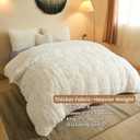 MEGO Luxury Shaggy Faux Fur Duvet Cover Set, Ultra Soft 3 Pieces Fluffy King Size Comforter Cover Set, Fuzzy Bedding Set Ivory(1 Plush Furry Duvet Cover + 2 Pillowcases), Zipper Closure(King, Beige)