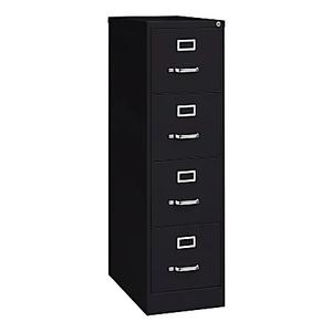OfficeMax 4 Drawer Vertical File Cabinet with Lock, Metal Filing Cabinets with 4 Drawers for Hanging Files and Letter Files, 26.5" Deep, Black OfficeMax 4 Drawer Vertical File Cabinet with Lock, Metal Filing Cabinets with 4 Drawers for Hanging Files and Letter Files, 26.5" Deep, Black
