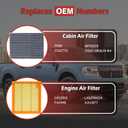 CA12813 Engine Air Filter and FP89 Cabin Air Filter kit Compatible with 2020-2026 Escape 2.5L Hybrid 2022-2026 Maverick 2.5L Hybrid 2021-2026 Corsair 2.5L Hybrid Replaces FA1948 CV12772