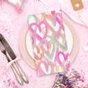JarThenaAMCS 100Pcs Valentine's Day Paper Guest Napkin Colorful Heart Bathroom Napkin Decorative Disposable Hand Towel Napkin For Home Party Supplies
