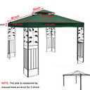 perixir Gazebo Canopy Top Replacement Cover 117"x117", 2-Tiersfor Smaller 10'x10' Dual-Tier Gazebo Canopy, Water, Dirt, and UV Resistant Canopy Replacement Cover(Brown)
