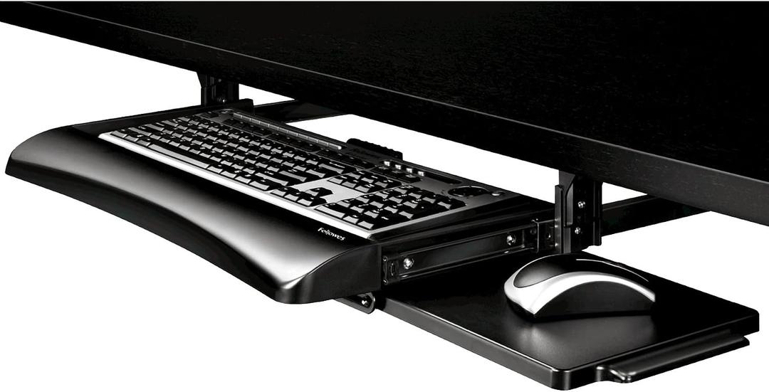 Fellowes Office Suites Underdesk Keyboard Drawer, Black/Silver (9140305), 2.3"x22"x11.6"