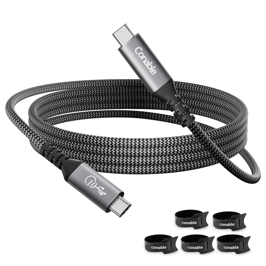 Conable USB C Cable 15FT, USB C 3.1 Gen 2 Cable, 4K Monitor Video Output, 10Gbps High Speed Data Transfer, 100W Fast Charging, Compatible with iPhone 17, MacBook, Dell XPS, CarPlay, Portable Monitor