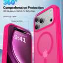 Magnetic for iPhone 17 Pro Case, [Anti-Slip] [Military-Grade Drop Protection] [Camera Protection] Skin-Friendly Slim Matte Shockproof Protective for iPhone 17 Pro Phone Case, Hot Pink