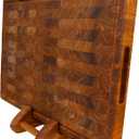 Teak End Grain Cutting Board for Kitchen Large 1812" Handmade Wood Butcher Block with Juice Groove & Handles Knife-Friendly, Reversible, Non-Toxic Wooden Chopping Board, Indonesia
