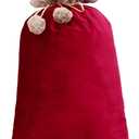 Christmas Santa Sack, Reusable Drawstring Plush Large Christmas Gift Bag for New Year Party Supplies Favors Style A Red