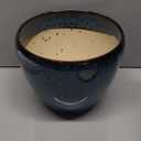 EPFamily 10 Inch Ceramic Planter Pot Round Plant Pot for Indoor Plants Outdoor Large Flower Pot with Drainage Hole and Saucer Blue