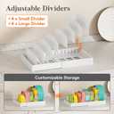 Lifewit Kitchen Cabinet Organizer for Food Contanier Lid, Expandable Lids Holder with 8 Adjustable Dividers & 9 Sections for Pantry Organizers and Storage, Home Drawer Organization, Large, 9.8"-17"