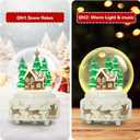 Christmas Snow Globe Ceramic Base LED Light Musical Gingerbread Man House Snowflakes (Beige)