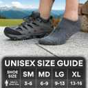 Juclise Alpaca Wool No Show Socks 2 pairs Men&Women Summer Midweight Socks Moisture Wicking Cushion Anti-blister (US, Alpha, Large, Regular, Regular, Dark Grey) (L)
