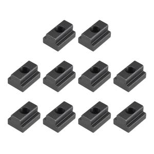 uxcell M8 Thread T Slot Nuts, Alloy Steel Black Oxide Finish Grade 8.8 Tapped Through Slot T-Nuts Furniture 10Pcs