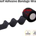 BQTQ 108 Rolls Self Adhesive Bandage - 2 Inch Black Self Stick Bandage Tape - Athletic Wraps for Wrist & Ankle - Swelling & Sprains (Black)
