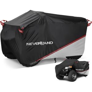NEVERLAND Waterproof ATV Cover Outdoor - Heavy Duty Quad Cover Tear-Resistant 4 Wheeler Covers All Weather UV Protection for Polaris Sportsman Yamaha Honda Quad Bike (Silver & Black L) NEVERLAND Waterproof ATV Cover Outdoor - Heavy Duty Quad Cover Tear-Resistant 4 Wheeler Covers All Weather UV Protection for Polaris Sportsman Yamaha Honda Quad Bike (Silver & Black L)
