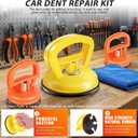 Car Dent Puller, Dent Remover Tool Kit, Dent Removal Kit with Suction Cup and Handle Lifter for Auto Body Small Dent Repair, Glass Mover, Screen, Object Moving (Yellow + Orange)
