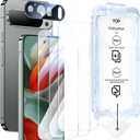 SMARTDEVIL [3+1 Pack] Screen Protector For Google Pixel 9 Pro With Camera Lens Protector , Finger Print Reader Compatible, Clear 9H Tempered Glass Film, Fast & Easy Installation, Alignment Frame